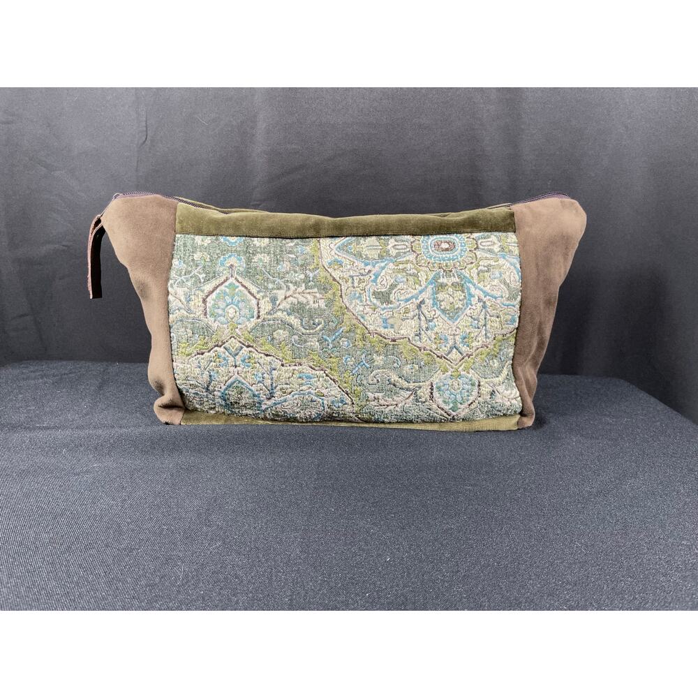 Handmade Bag, Created with Velour and Tapestry Fabric, Unique Clutch, Pouch